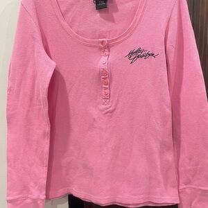 Harley-Davidson Pink Long Sleeve Henley